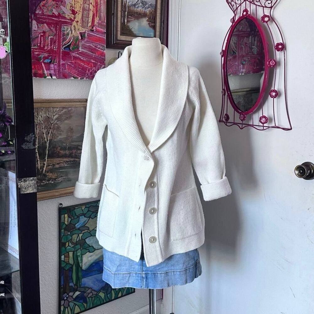 vintage sears acrylic sweater cardigan jacket